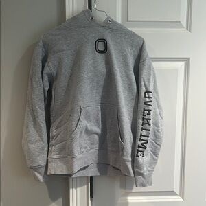 Overtime Men’s  Gray Hoodie with Sleeve Print